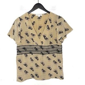Anthropologie Corey Lynn Calter Silk Owl Blouse